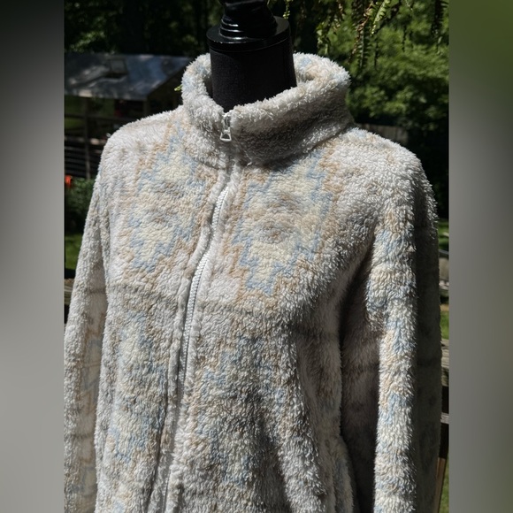 Lucky Brand Cream Teddy Jacket Plush cozy Fuzzy Design L - Picture 3 of 7